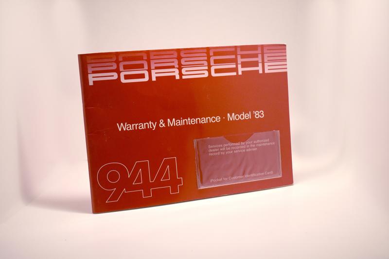 Porsche 944 Original Owner's Manual, Warranty & Maintenance Booklet