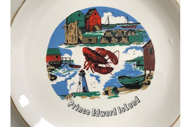 Vintage Prince Edward Island Lobster Plate (22K Gold)