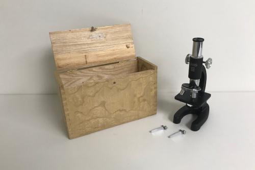 Vintage Uniscope Microscope with Box and Slides