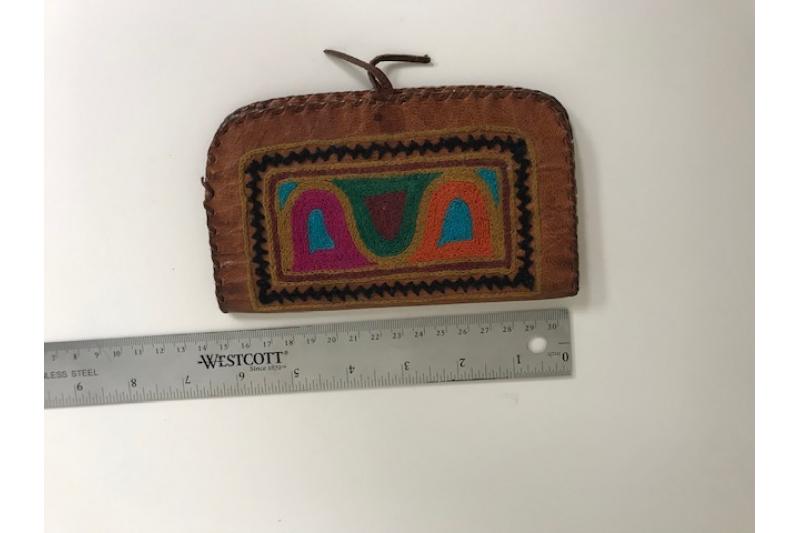 Small Vintage Leather Knit Purse
