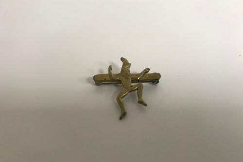 Vintage Jester Brass Pin