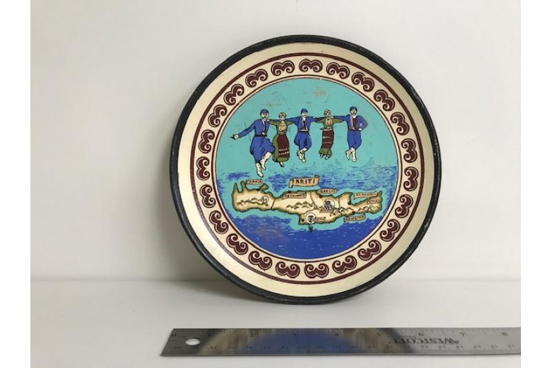 Vintage Hand-Painted Greek Clay Plate