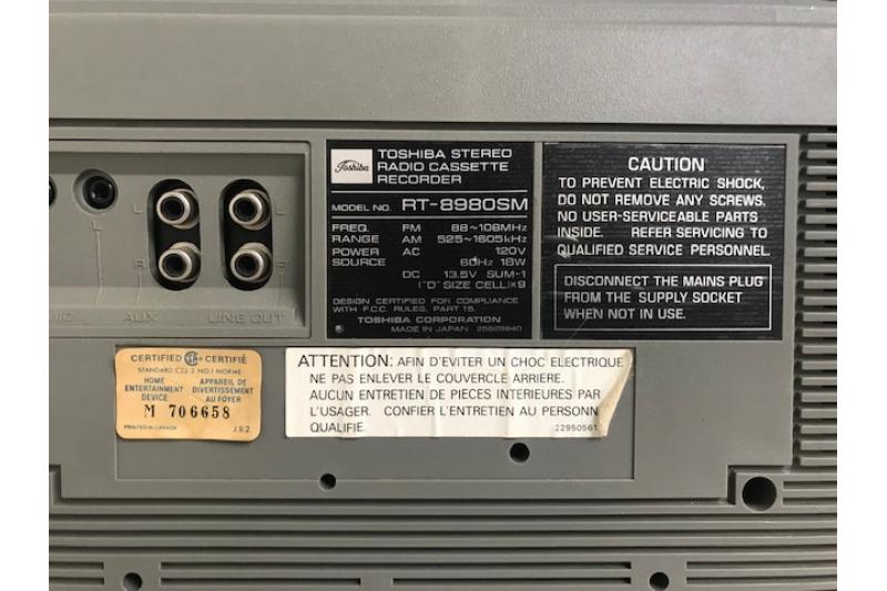 Very Rare Toshiba RT-8980SM Boombox (Ghetto Blaster)