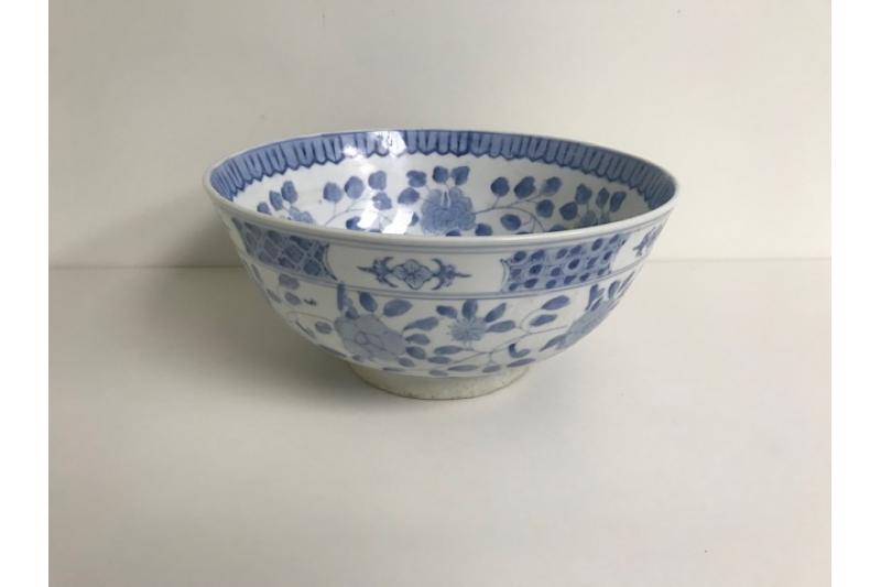 Vintage Chinese Painted Glass Bowl