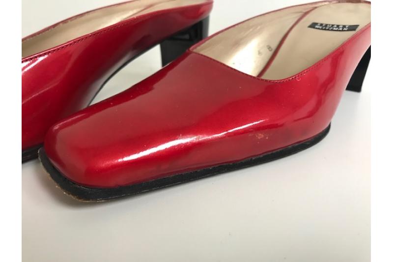 Stuart Weitzman Ruby Red Patent Leather Pumps