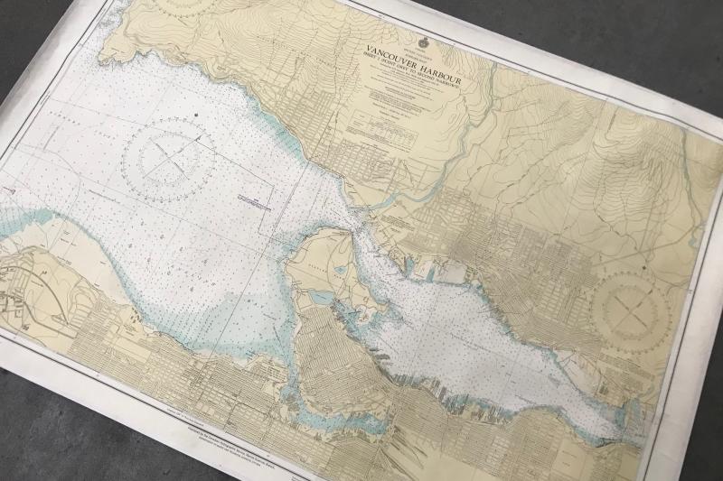 1968 Vancouver Harbour Nautical / Topographic Map Poster