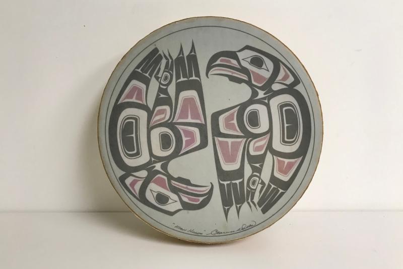 Clarence Wells Haida Native Northwest Coast 11” Hand Drum
