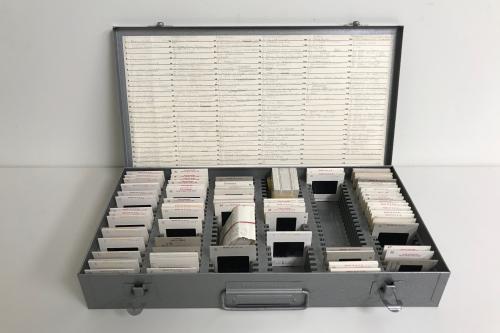 Vintage Brumberger Photo Slide Metal Storage Case Box