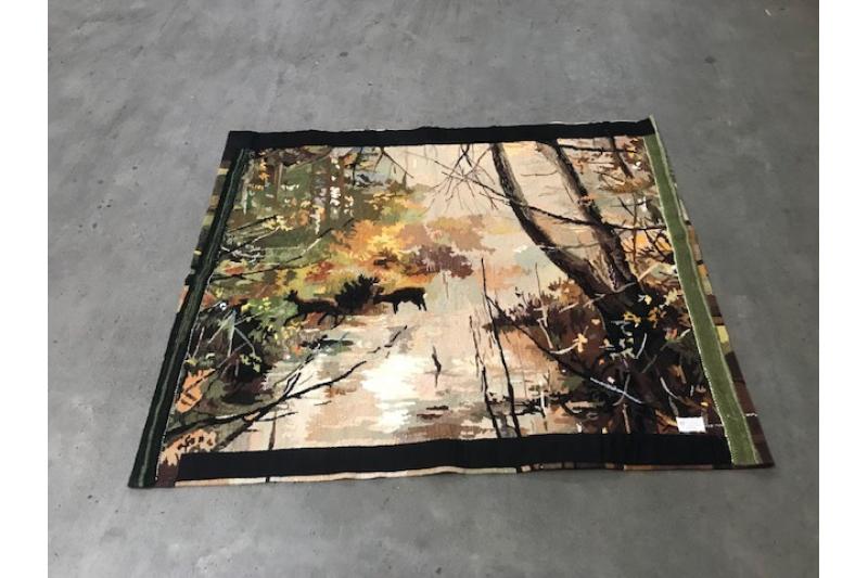 Incredible MCM Hand Knitted Woolen Rug Tapestry