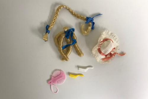 Vintage Barbie Hat Brushes and Wig accessories