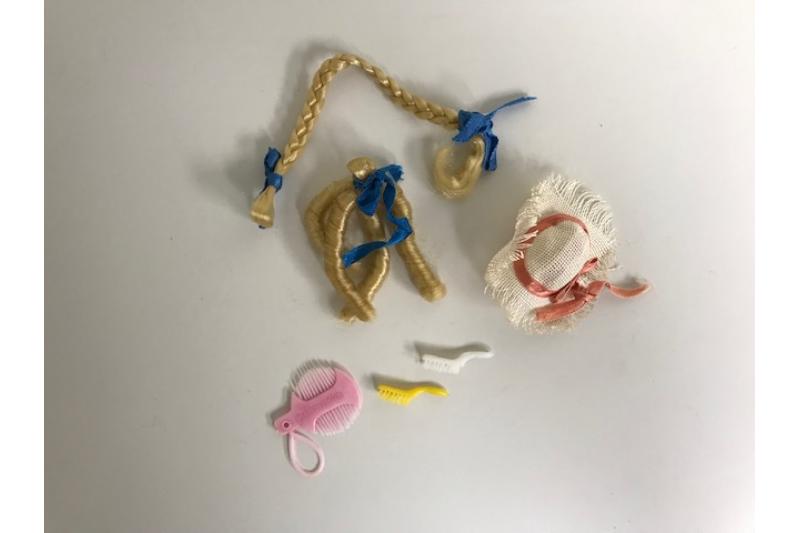 Vintage Barbie Hat Brushes and Wig accessories