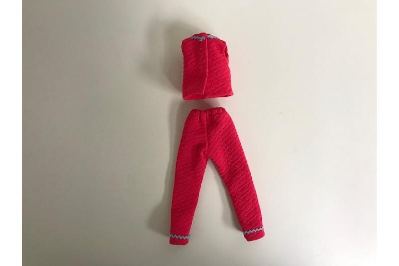 Vintage Barbie Red Top and Bottom Outfit