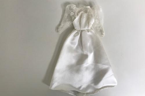 Vintage Barbie Pearl White Dress
