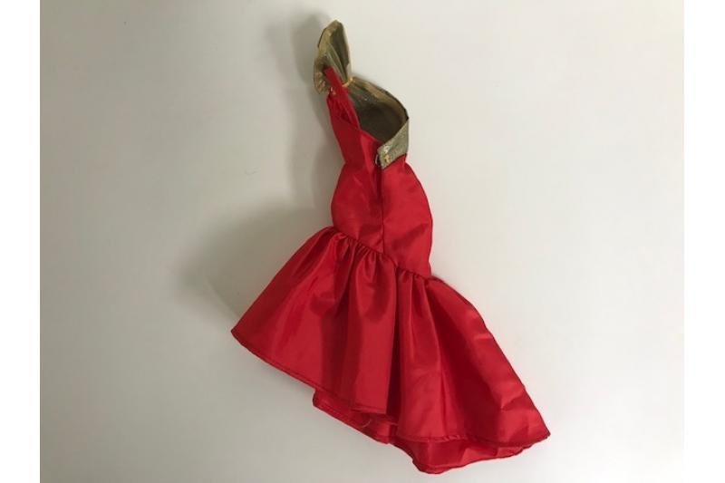 Vintage Barbie Gold and Red Dress