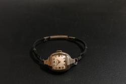Vintage 10k Gold Art Deco Benrus Women's Watch featuring Rubies and Diamonds