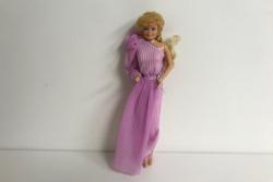 Vintage Blonde Barbie with Orchid Dress