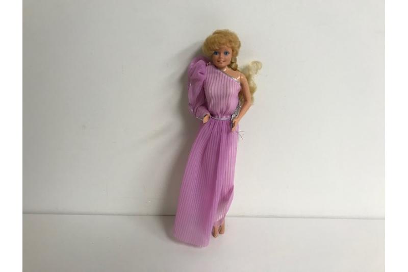 Vintage Blonde Barbie with Orchid Dress