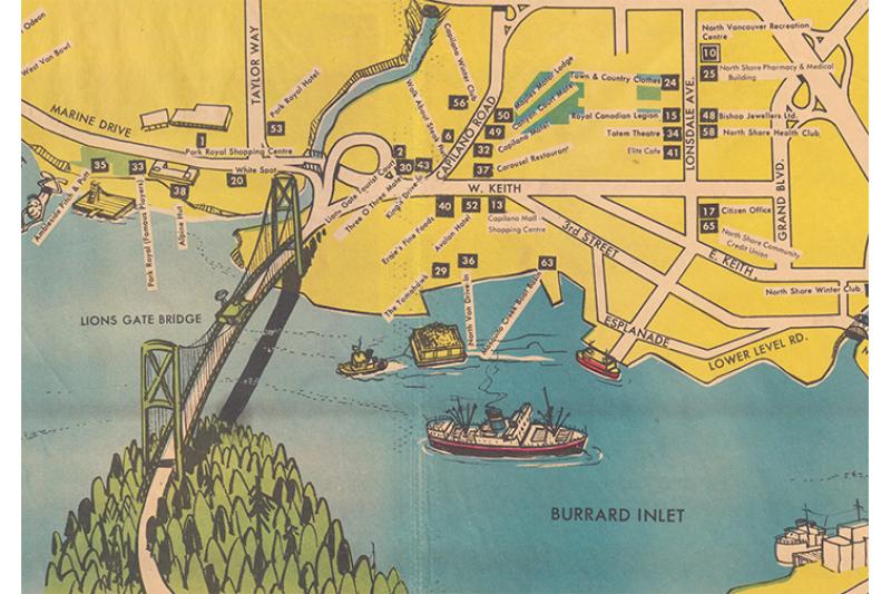 1969 North and West Vancouver Animated Map (Newsprint)