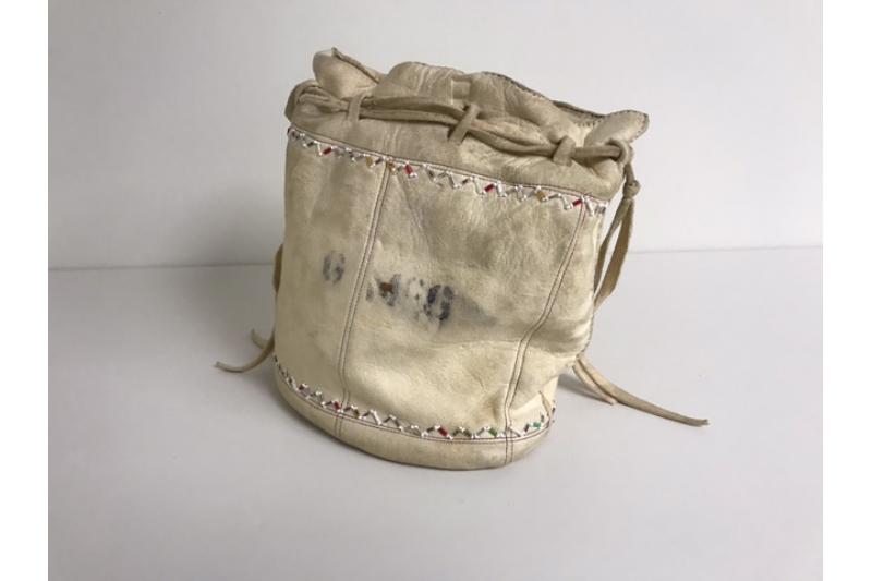 Vintage Deerskin Beaded Leather Bag